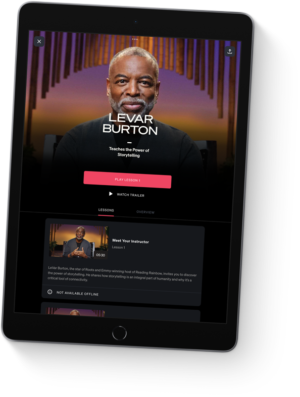 iPad MasterClass 앱이 열려 있는 모습